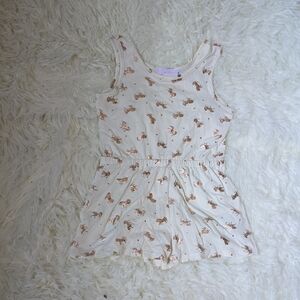 Kids Cream and Brown Printed Romper